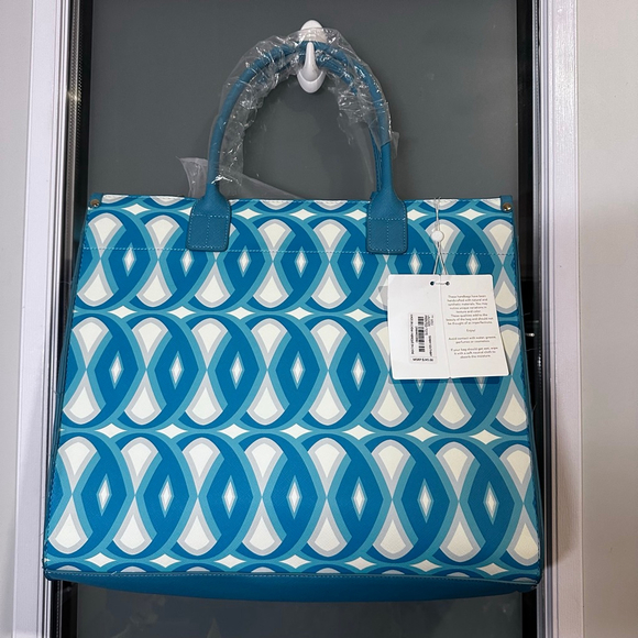 TRINA TURK Seabay Southbay Large Printed Tote Bag MSRP $245 - Picture 6 of 10